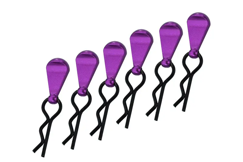 Body Clips + Aluminum Mount For 1/10 To 1/18 Models - 6Pcs Set Purple 1