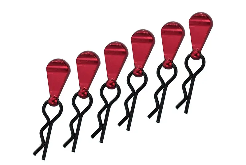 Body Clips + Aluminum Mount For 1/10 To 1/18 Models - 6Pcs Set Red 1