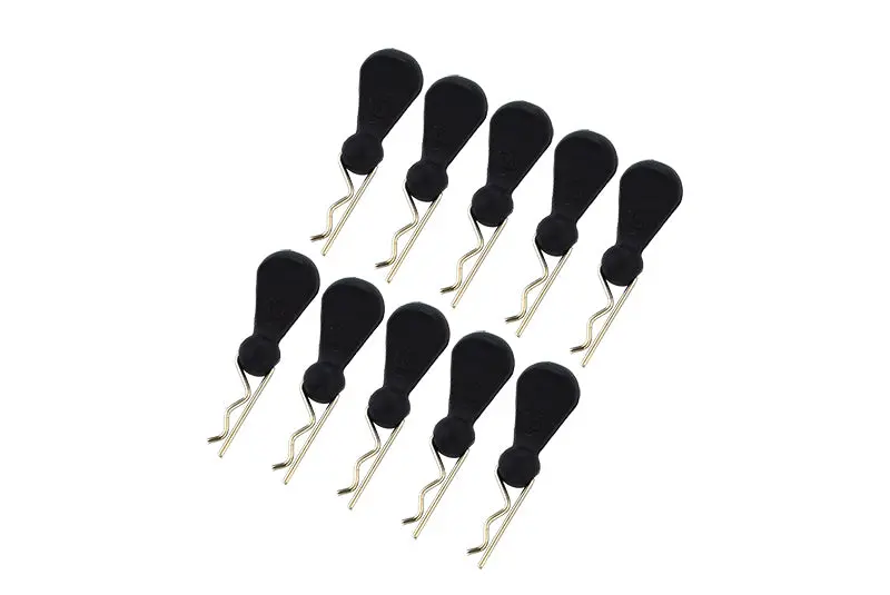 Body Clips + Silicone Mount For 1/16 To 1/18 Rc Cars - 10Pc Set Black 1