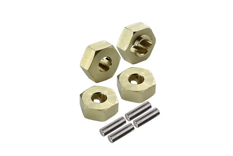 Brass 3Mm Thick Wheel Hex Hubs Set For Axial 1/24 Ax24 Xc-1 4Ws Crawler Brushed Rtr Axi00003 Upgrades 1