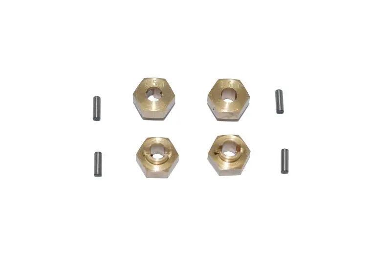 Brass  Hex Adapters 3.5Mm Thick For Axial 1:24 Scx24 Deadbolt Axi90081 / Jeep Wrangler Axi00002 - 8Pc Set 1
