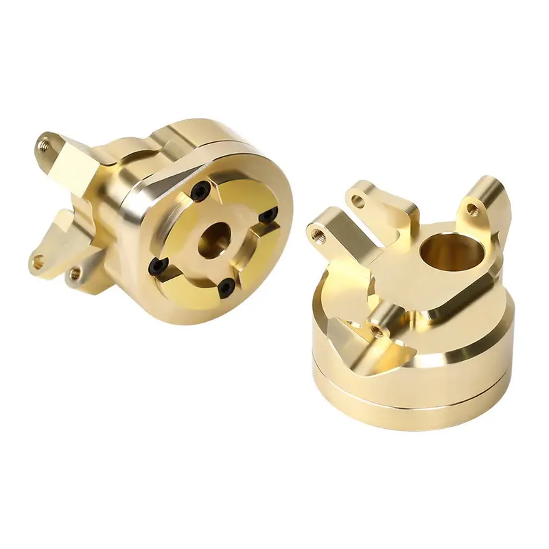 Brass Portal Steering Knuckle Housing Set For 1:10 Rc Crawler Scx10 Iii Axi03007 Jeep Wrangler Jl - 2Pcs Set 1