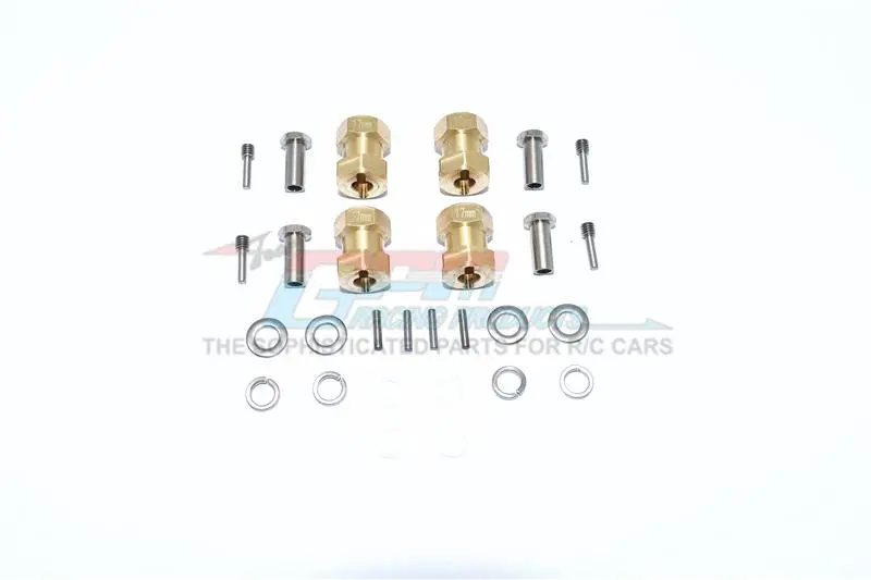 Brass Wheel Hex Adapters 17Mm For Axial Wraith / Rr10 Bomber / Smt10 - 4Pc Set 1
