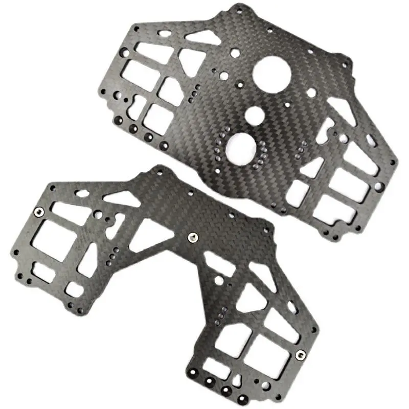 Carbon Fiber Chassis Side Panels For Losi 1:8 Lmt 4Wd Solid Axle Monster Truck Los04022 / Lmt Grave Digger / Son-Uva Digger Los04021 Upgrades - 9Pc Set Black 1
