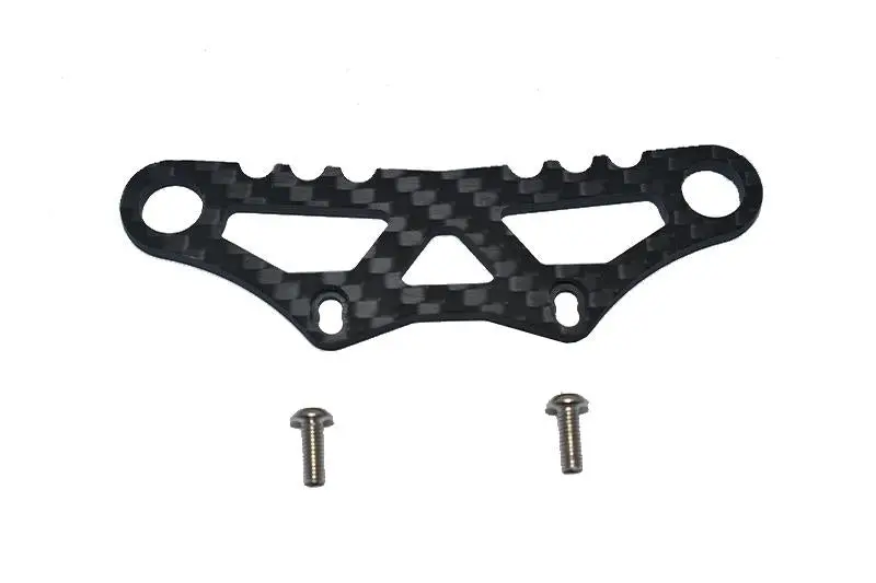 Carbon Fiber Front Bumper Fixing Plate For Tamiya 1/10 4Wd Ta08 Pro 58693 - 3Pc Set Black 1