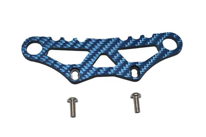 Carbon Fiber Front Bumper Fixing Plate For Tamiya 1/10 4Wd Ta08 Pro 58693 - 3Pc Set Blue 1