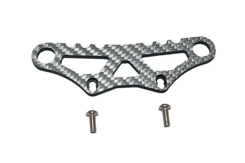 Carbon Fiber Front Bumper Fixing Plate For Tamiya 1/10 4Wd Ta08 Pro 58693 - 3Pc Set Silver 1