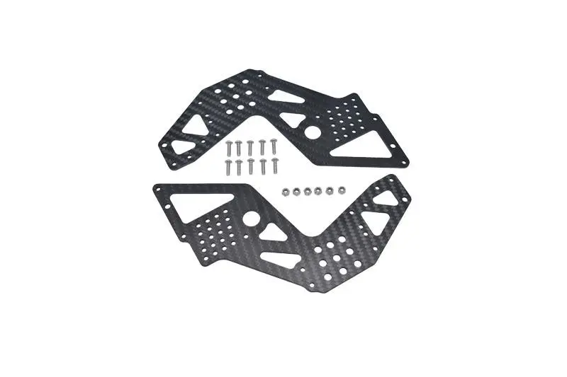 Carbon Fiber Front Or Rear Chassis Side Panels For Losi 1:8 Lmt 4Wd Solid Axle Monster Truck Los04022 / Lmt Grave Digger / Son-Uva Digger Los04021 Upgrades - 18Pc Set Black 1