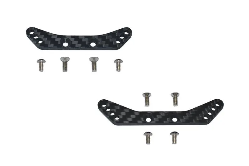 Carbon Fiber Front & Rear Shock Tower For Tamiya 1/10 4Wd Ta08 Pro 58693 - 10Pc Set Black 1