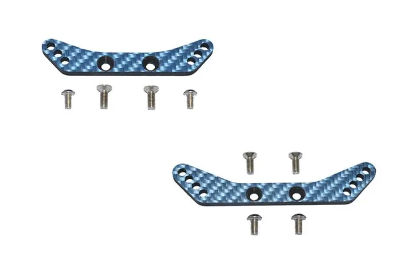 Carbon Fiber Front & Rear Shock Tower For Tamiya 1/10 4Wd Ta08 Pro 58693 - 10Pc Set Blue 1