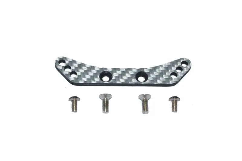 Carbon Fiber Front Shock Tower For Tamiya 1/10 4Wd Ta08 Pro 58693 - 5Pc Set Silver 1