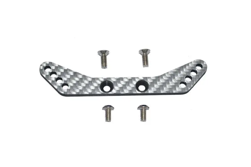Carbon Fiber Rear Shock Tower For Tamiya 1/10 4Wd Ta08 Pro 58693 - 5Pc Set Silver 1