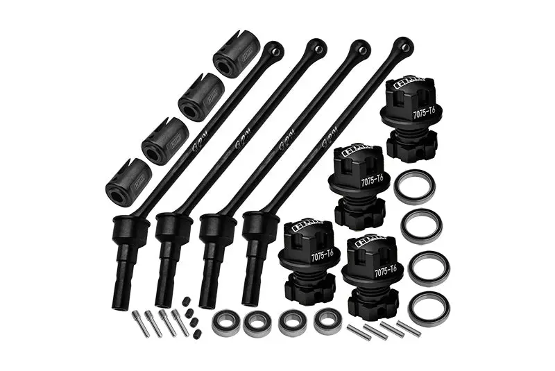 Carbon Steel Front And Rear Extend Cvd Drive Shaft (110Mm) With Aluminum 7075 Wheel Lock + Hex Claw  For Traxxas 1/10 Maxx With Widemaxx Monster Truck 89086-4 Upgrades - Black 1