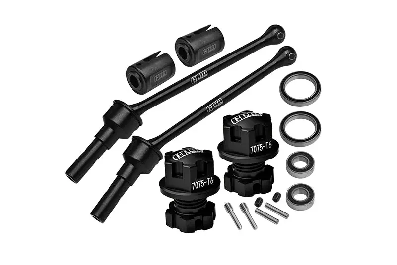 Carbon Steel Front Or Rear Cvd Drive Shaft 88Mm With Aluminum Wheel Lock + Hex Claw For Traxxas 1:8 4Wd Maxx Slash 6S-102076-4 / 1:10 4Wd Maxx-89076-4 Monster Truck Upgrades - Black 1