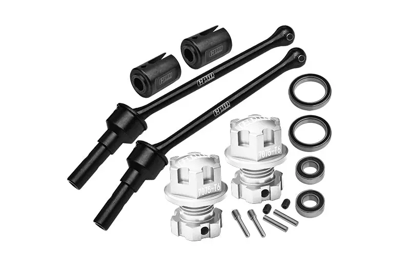 Carbon Steel Front Or Rear Cvd Drive Shaft 88Mm With Aluminum Wheel Lock + Hex Claw For Traxxas 1:8 4Wd Maxx Slash 6S-102076-4 / 1:10 4Wd Maxx-89076-4 Monster Truck Upgrades - Silver 1