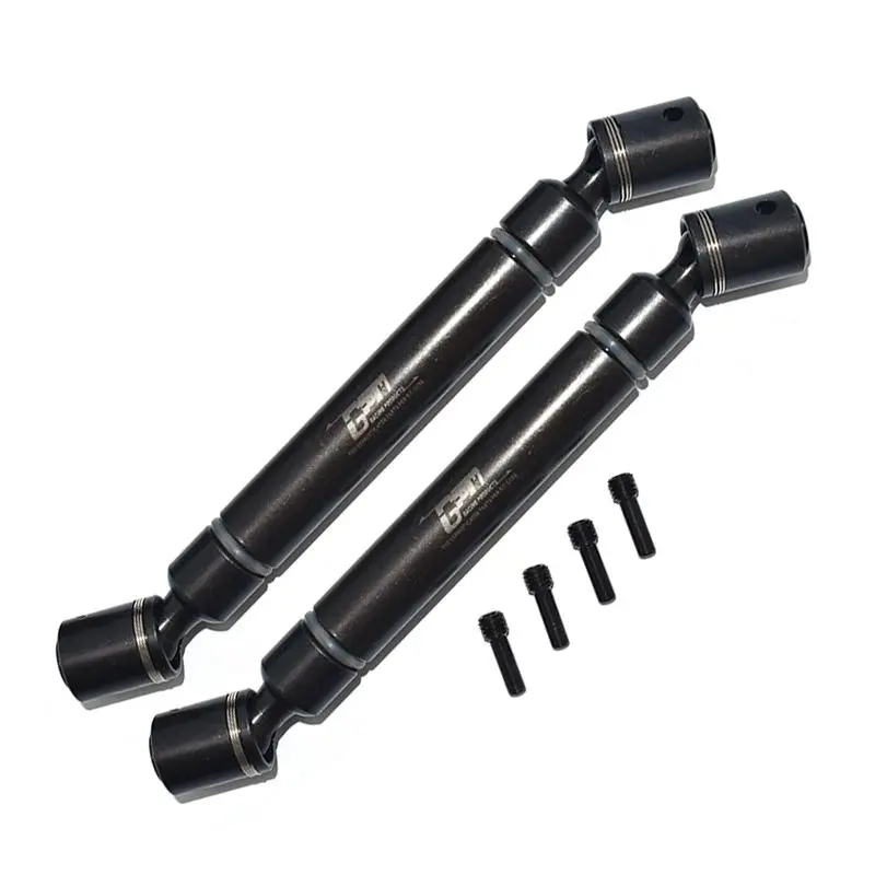 Carbon Steel Front + Rear Cvd Drive Shaft For Axial 1/6 Scx6 Jeep Jlu Wrangler Axi05000 - 6Pc Set Black 1