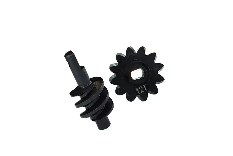 Carbon Steel Overdrive Differential Worm Gear Set 12T For Axial Rc Truck 1/24 Scx24 Crawlers 1
