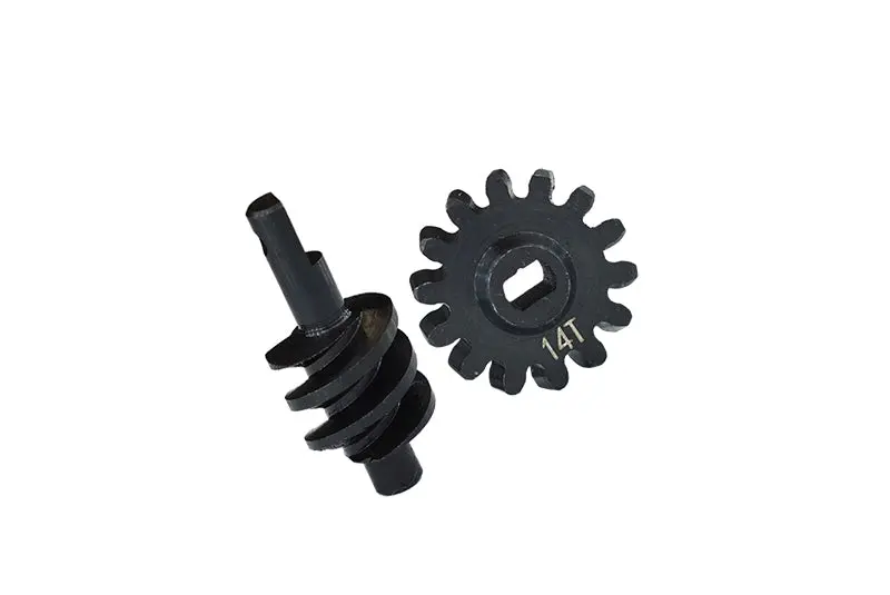 Carbon Steel Overdrive Differential Worm Gear Set 14T For Axial Rc Truck 1/24 Scx24 Crawlers 1
