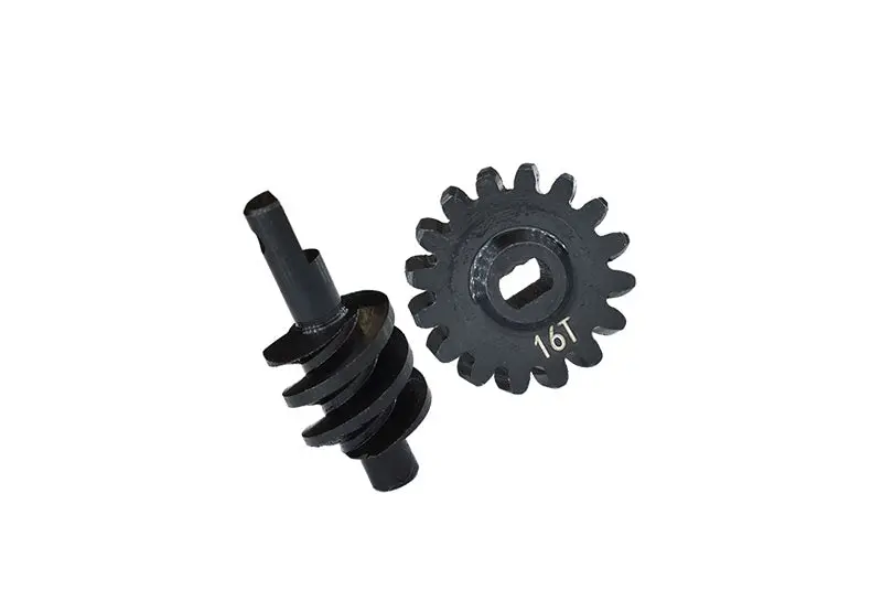 Carbon Steel Overdrive Differential Worm Gear Set 16T For Axial Rc Truck 1/24 Scx24 Crawlers 1