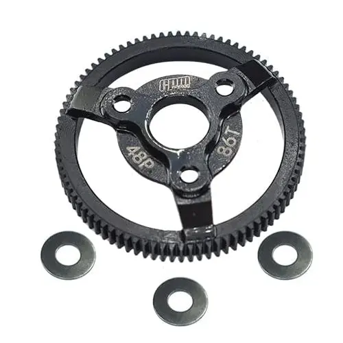 Carbon Steel Spur Gear (86T) For 1:10 Traxxas 2Wd F-150 Raptor / Bandit Xl-5 Buggy / Bandit Vxl Buggy / Slash Sct / Slash Vxl Sct - 4Pc Set Black 1