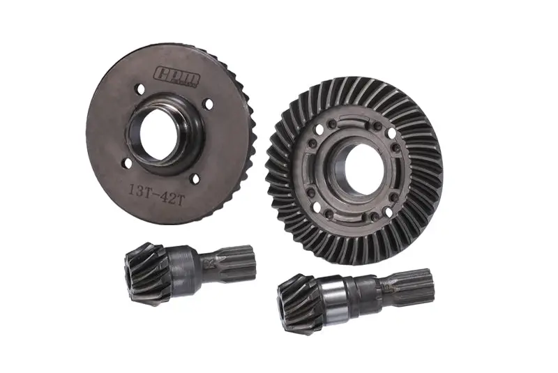 Chrome Steel Front + Rear Spiral Bevel Gears For Traxxas 1:5 X-Maxx 6S / X-Maxx 8S / Xrt 8S Monster Truck - Black 1