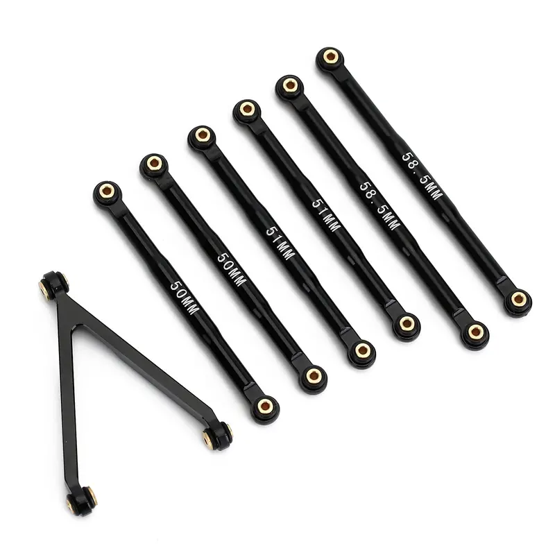 Cnc Aluminum Alloy Chassis Links Set For 1/24 Rc Crawler Car Axial Scx24 Axi00002t1 Axi00002t2 2019 Jeep Wrangler Jlu Crc - Black 1