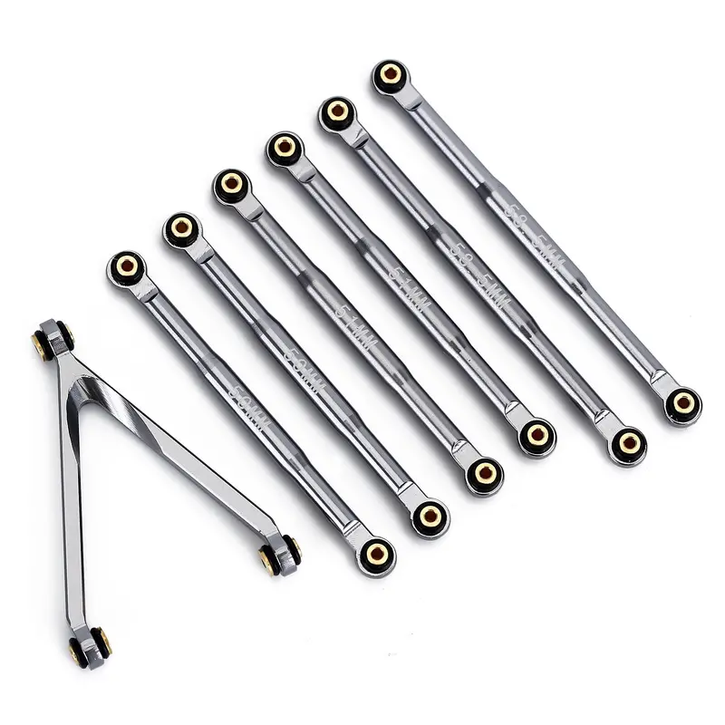 Cnc Aluminum Alloy Chassis Links Set For 1/24 Rc Crawler Car Axial Scx24 Axi00002t1 Axi00002t2 2019 Jeep Wrangler Jlu Crc - Grey 1