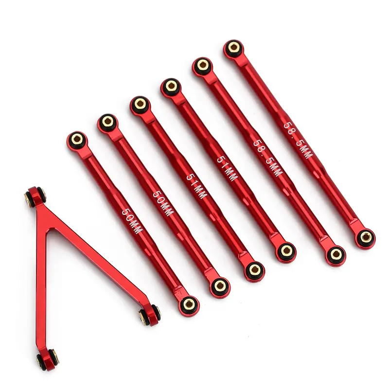 Cnc Aluminum Alloy Chassis Links Set For 1/24 Rc Crawler Car Axial Scx24 Axi00002t1 Axi00002t2 2019 Jeep Wrangler Jlu Crc - Red 1
