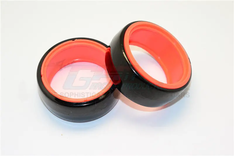 Delrin Drift Tires Of 26Mm Width - 1Pr Set Black+Orange 1