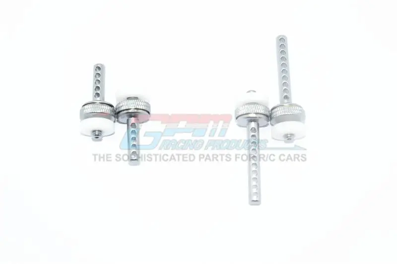 Element Enduro Sendero Trail Truck Aluminum Front + Rear Magnetic Body Posts - 4Pc Set Gray Silver 1