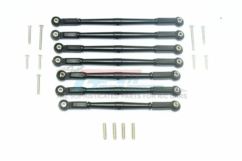 Element Enduro Sendero Trail Truck Upgrade Parts Aluminum Adjustable Upper & Lower Suspension Links - 7Pc Set Black 1