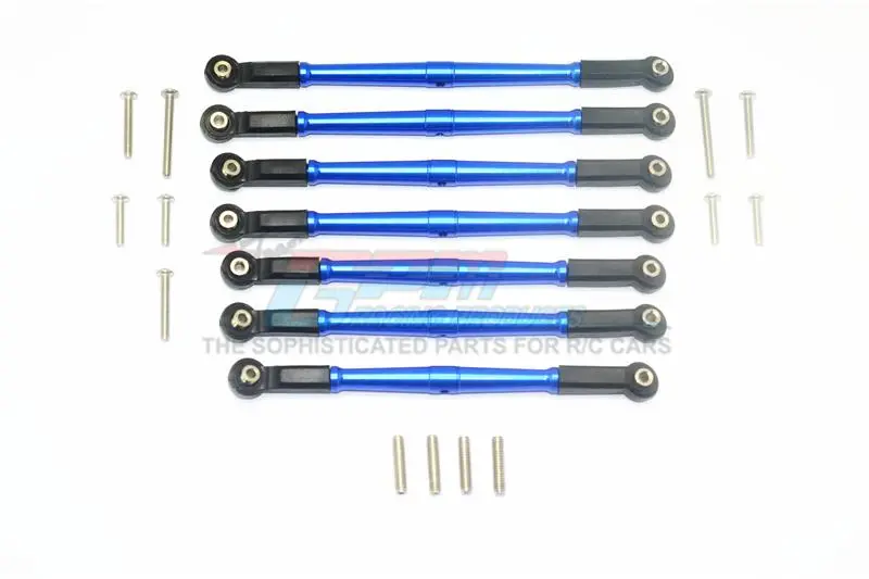 Element Enduro Sendero Trail Truck Upgrade Parts Aluminum Adjustable Upper & Lower Suspension Links - 7Pc Set Blue 1