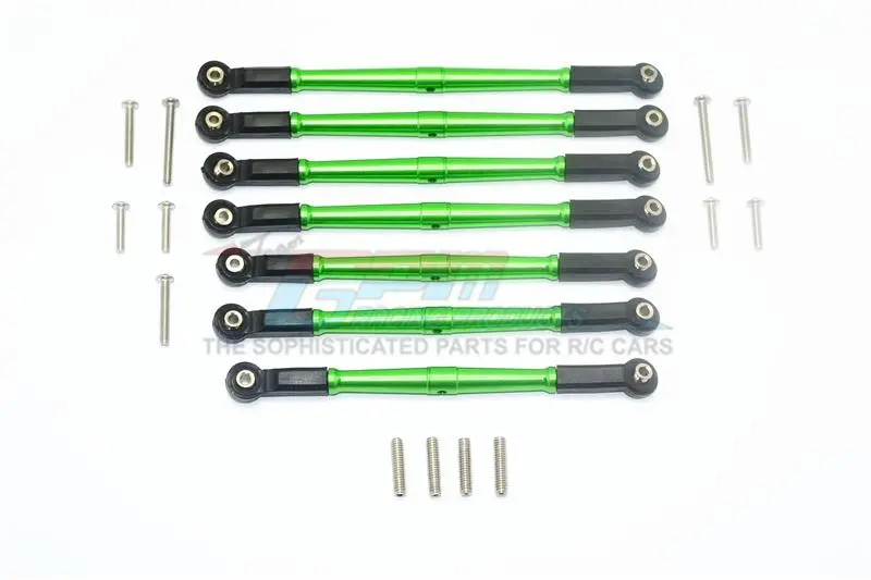 Element Enduro Sendero Trail Truck Upgrade Parts Aluminum Adjustable Upper & Lower Suspension Links - 7Pc Set Green 1