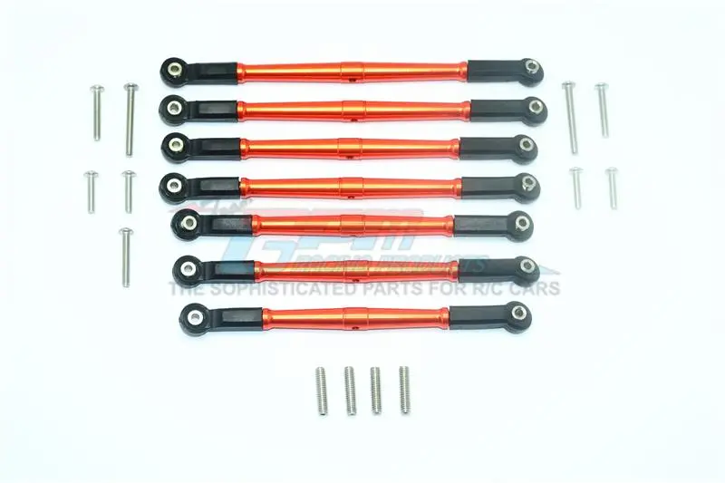 Element Enduro Sendero Trail Truck Upgrade Parts Aluminum Adjustable Upper & Lower Suspension Links - 7Pc Set Orange 1
