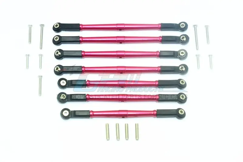 Element Enduro Sendero Trail Truck Upgrade Parts Aluminum Adjustable Upper & Lower Suspension Links - 7Pc Set Red 1
