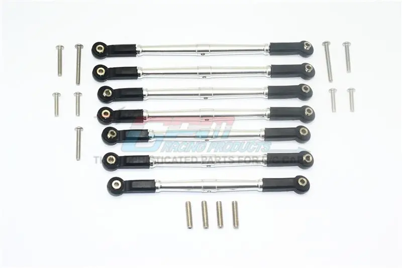 Element Enduro Sendero Trail Truck Upgrade Parts Aluminum Adjustable Upper & Lower Suspension Links - 7Pc Set Silver 1