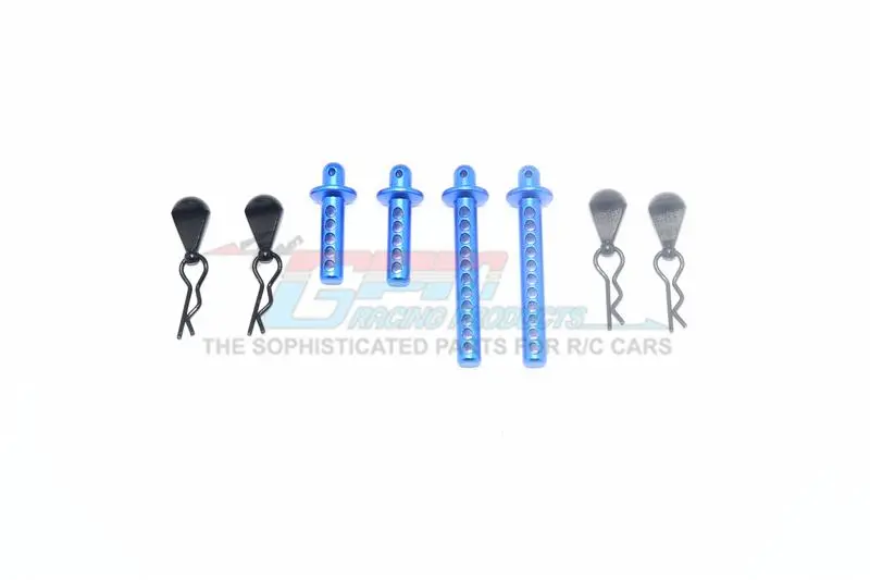 Element Enduro Sendero Trail Truck Upgrade Parts Aluminum Front + Rear Body Post - 8Pc Set Blue 1