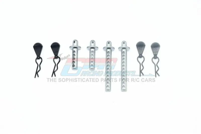 Element Enduro Sendero Trail Truck Upgrade Parts Aluminum Front + Rear Body Post - 8Pc Set Gray Silver 1