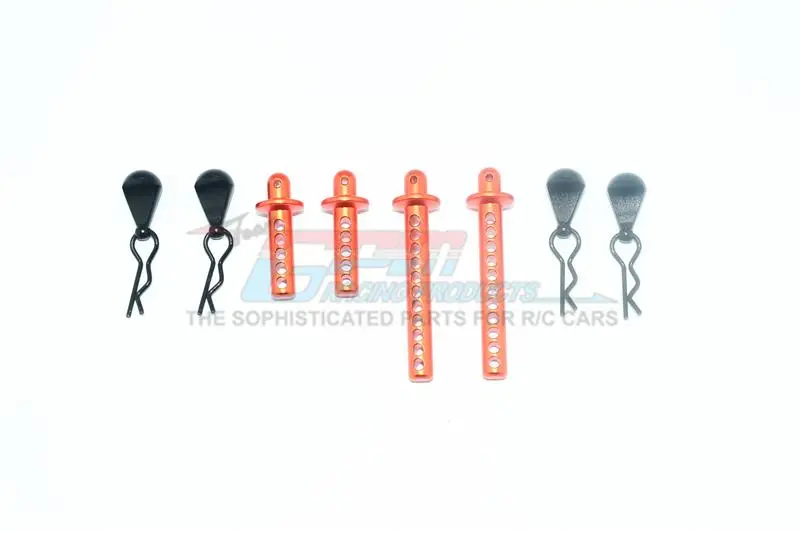 Element Enduro Sendero Trail Truck Upgrade Parts Aluminum Front + Rear Body Post - 8Pc Set Orange 1