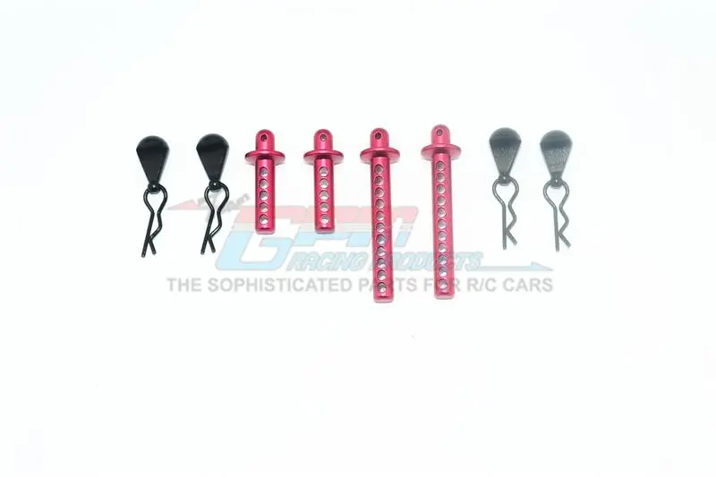 Element Enduro Sendero Trail Truck Upgrade Parts Aluminum Front + Rear Body Post - 8Pc Set Red 1