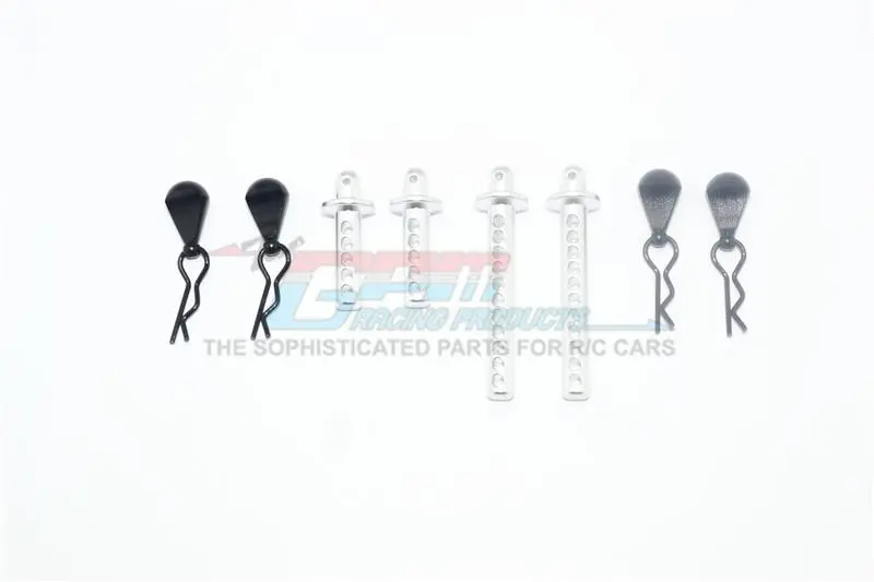 Element Enduro Sendero Trail Truck Upgrade Parts Aluminum Front + Rear Body Post - 8Pc Set Silver 1