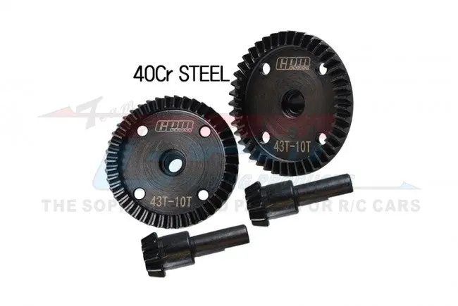 Front And Rear 40Cr Steel Diff Bevel Gear 43T & Pinion Gear 10T For Arrma 1:8 Kraton 6S / Kraton V5 / Talion 6S / Outcast 6S / Notorious 6S / Notorious V5 / 1:7 Infraction 6S / Limitless V2 Upgrades 1