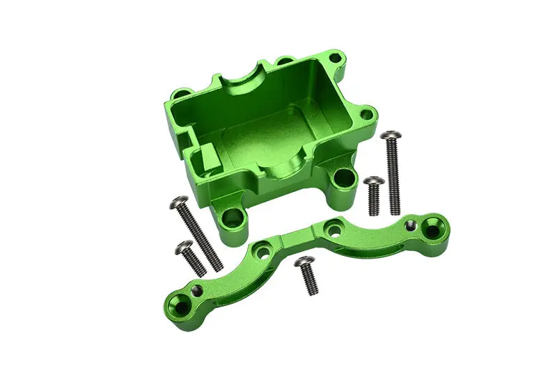 Front Damper Plate With Gear Box & Screws For 1/10 Tamiya Rc Car Tt-01 - 7Pc Set Green 1