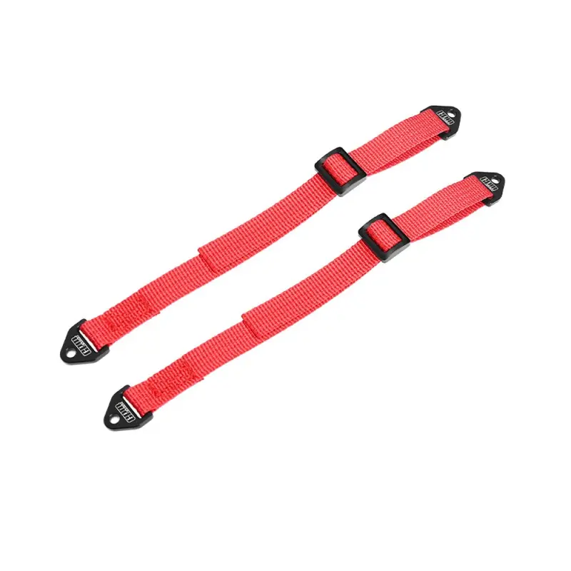 Front Or Rear Suspension Travel Limit Straps For Losi 1:8 Lmt 1.0 & 2.0 / 1:6 Super Baja 1.0 & 2.0 / 1:10 Baja Rey / Rock Rey / Traxxas 1:7 Udr / Axial 1:10 Rbx10 - Black+Red 1