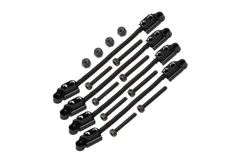 Front & Rear Suspension Travel Limit Straps For Losi 1/18 Mini Lmt 4X4 Brushed Monster Truck Rtr-Los01026 Upgrade Parts - Black 1