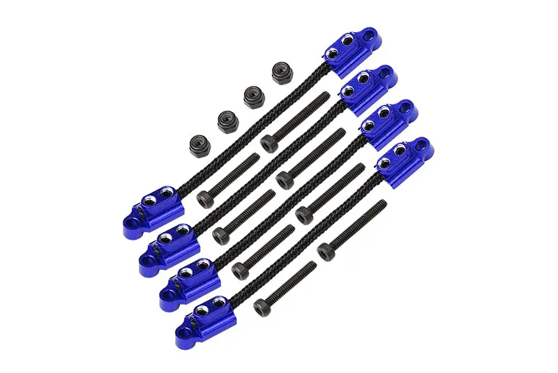 Front & Rear Suspension Travel Limit Straps For Losi 1/18 Mini Lmt 4X4 Brushed Monster Truck Rtr-Los01026 Upgrade Parts - Blue 1