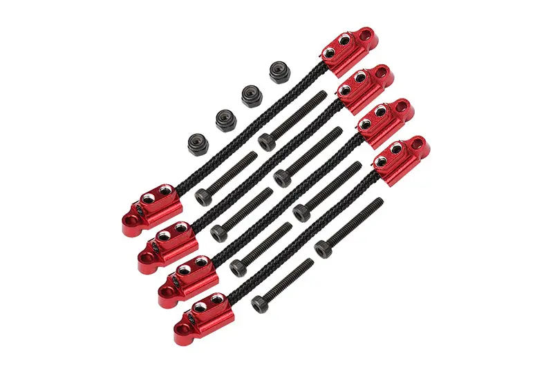 Front & Rear Suspension Travel Limit Straps For Losi 1/18 Mini Lmt 4X4 Brushed Monster Truck Rtr-Los01026 Upgrade Parts - Red 1