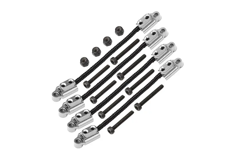 Front & Rear Suspension Travel Limit Straps For Losi 1/18 Mini Lmt 4X4 Brushed Monster Truck Rtr-Los01026 Upgrade Parts - Silver 1