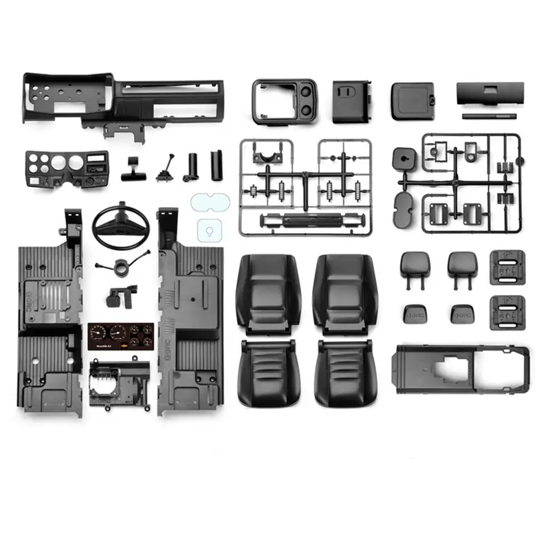 Full Interior Body Shell Cab Seat Kit For 1/10 Rc Crawler Car Traxxas Trx4 1979 Blazer - Black 1