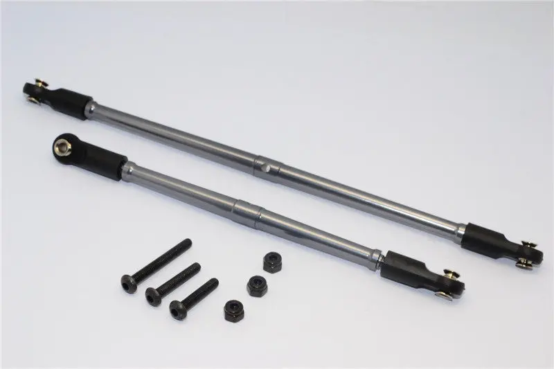 Gmade Crawler R1 Rock Buggy Aluminum 4Mm Anti-Thread Steering Tie Rod - 2Pcs Set Gray Silver 1